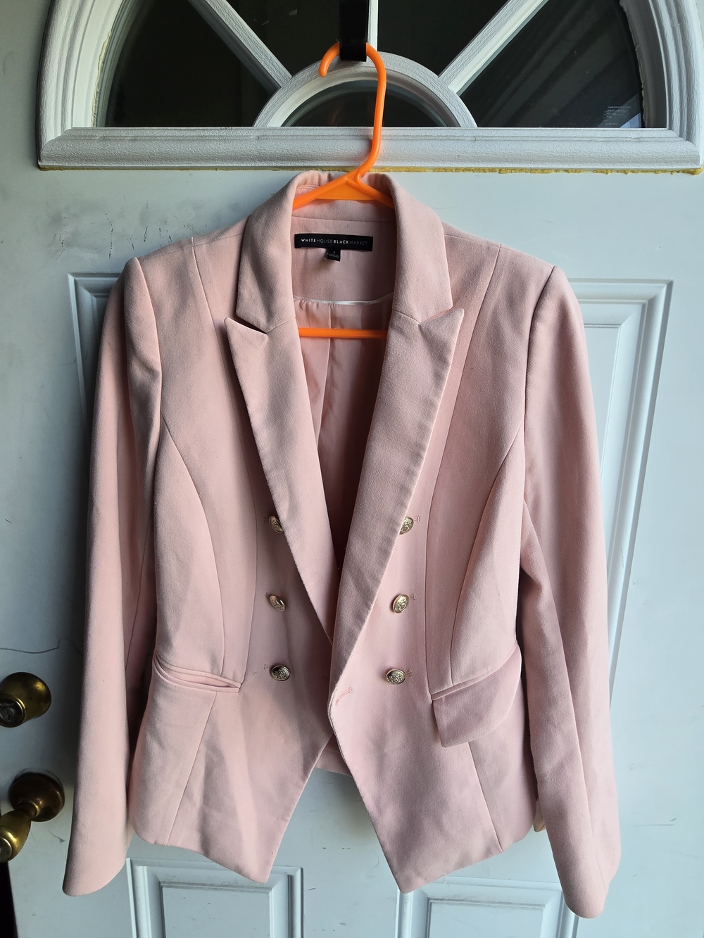 White House Black Market Blush Pink Double-Breasted Blazer